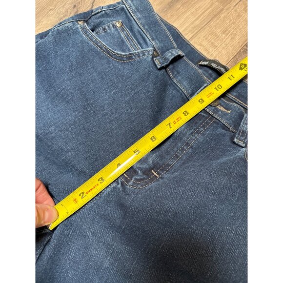 Lee Relaxed Fit Jeans 4 Long Womens Dark Wash Denim Straight Leg Stretchy Comfor - Picture 8 of 10